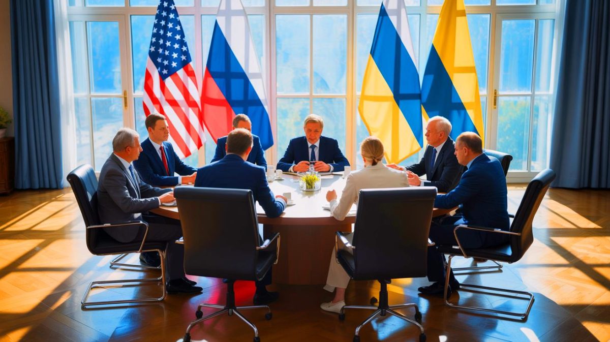 „Putin kapituliert“: trump-gesandter enthüllt geheime Abmachung – Ukraine triumphiert durch unerwartete Sicherheitsgarantien Illustration von Verhandlungen zwischen den USA und Russland über Sicherheitsgarantien für die Ukraine.