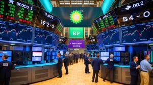 Illustration von der strategischen Neuausrichtung und dem Wachstum der BP-Aktien.