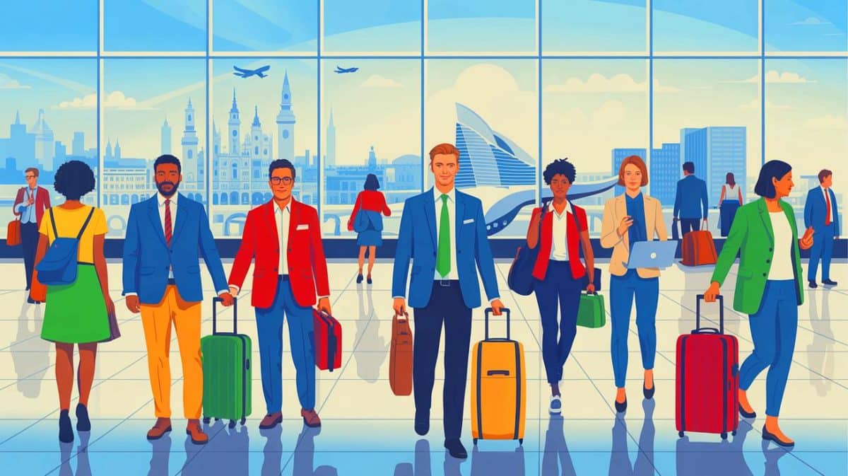 Europas Geheimnis enthüllt: So zerstören neue H-1B Visa-Pläne Ihr Arbeitsleben und rauben kostbare Freizeit Illustration von den Auswirkungen der H-1B-Visareform auf den globalen Arbeitsmarkt.