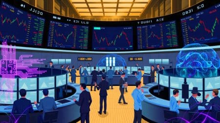 Illustration von den Auswirkungen einer möglichen KI-Blase auf internationale Finanzmärkte.