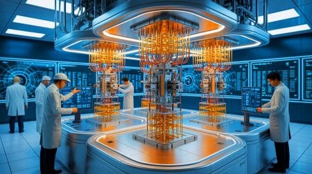 Illustration von der Entwicklung eines supraleitenden Qubits an der Princeton University.